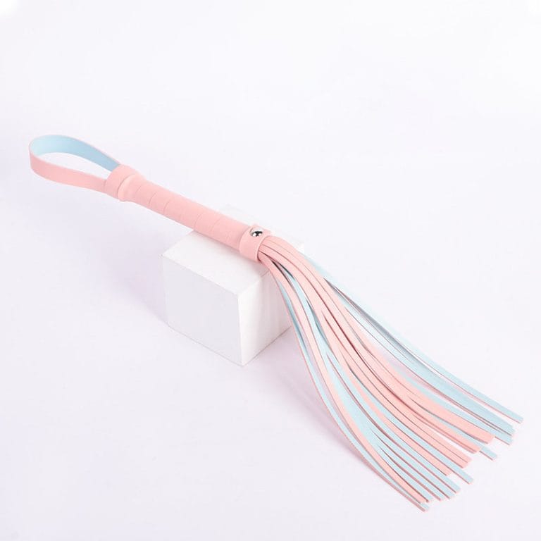 a skyblue pink bdsm whips