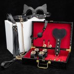 black bondage sets with a box