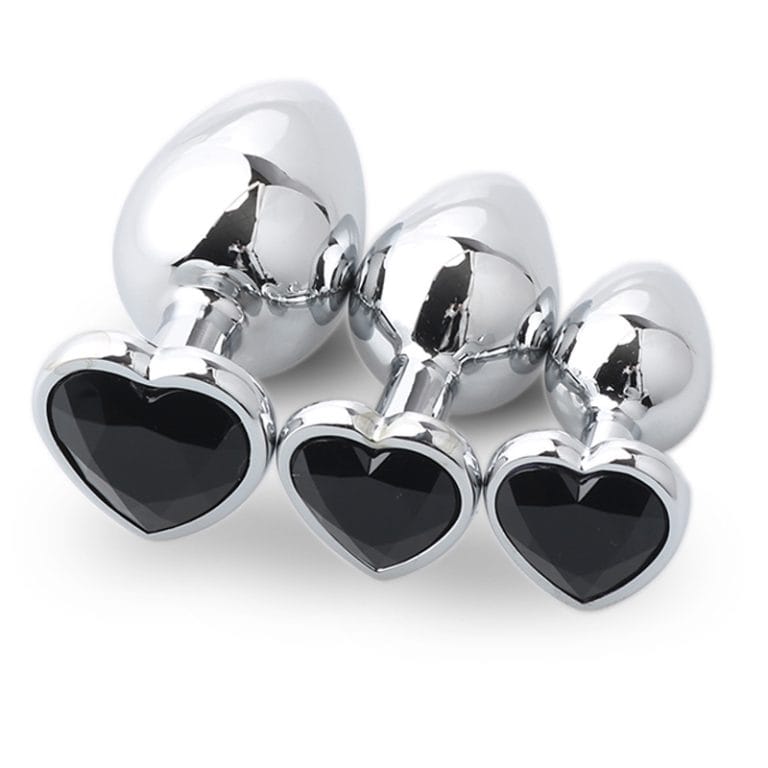 3 black heart anal plug​ sets