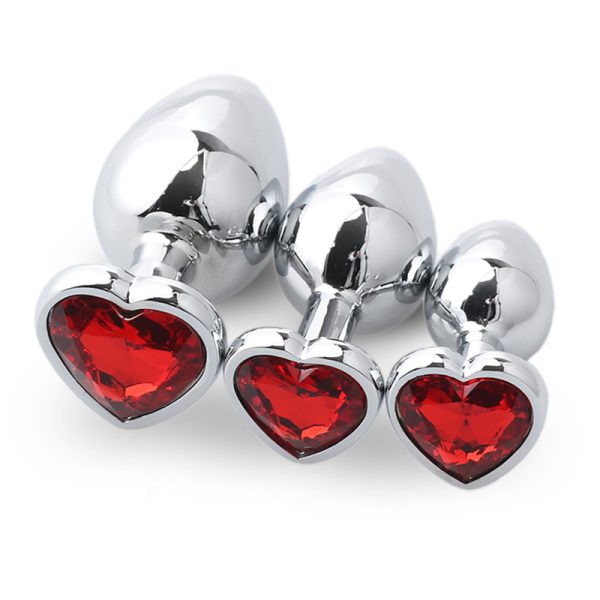 3 red heart anal plug​ sets