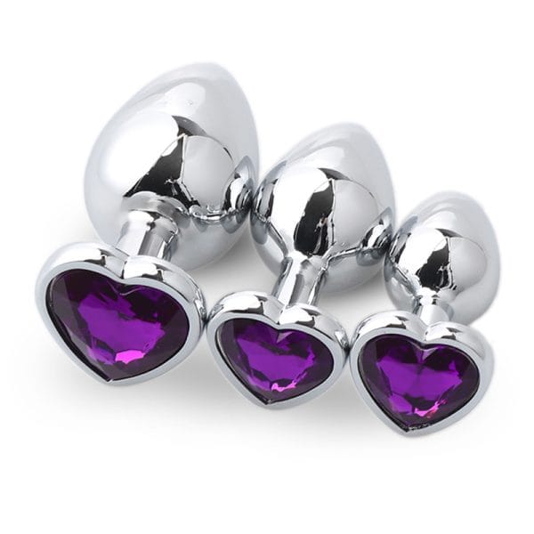3 purple heart anal plug​ sets
