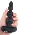 Hand grip black anal beads that vibrate​