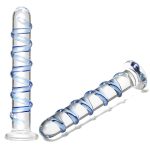two fluted glass dildos