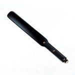 a black leather BDSM paddle