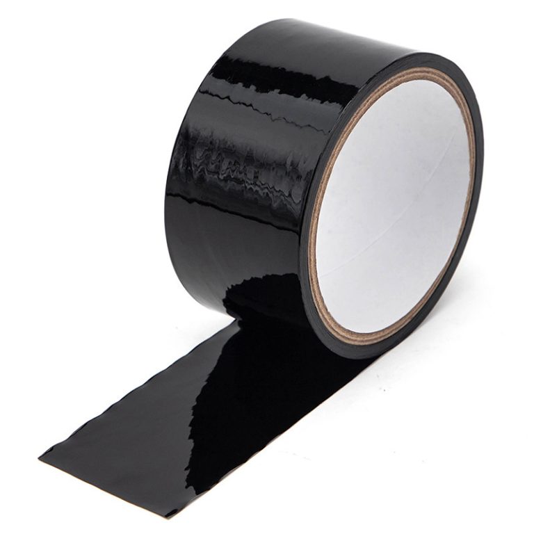 a black bondage tape