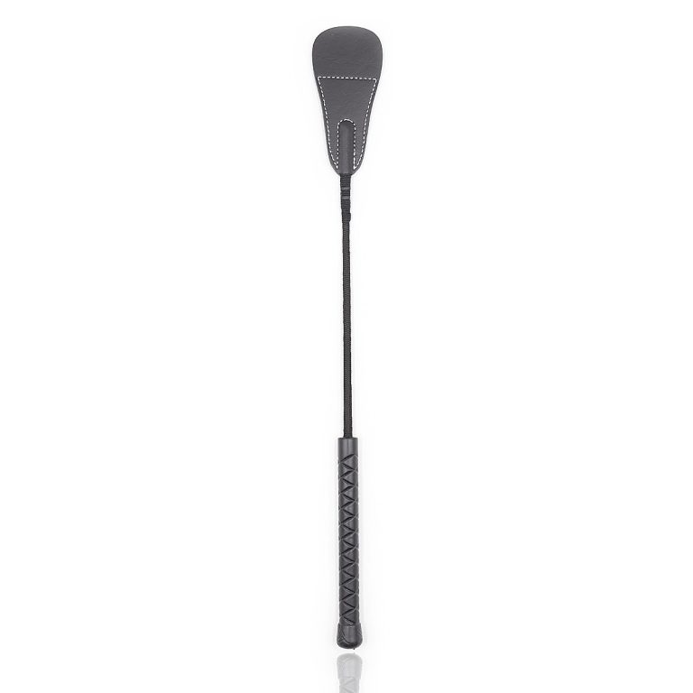 a black leather riding crop