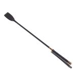 a black leather riding crop