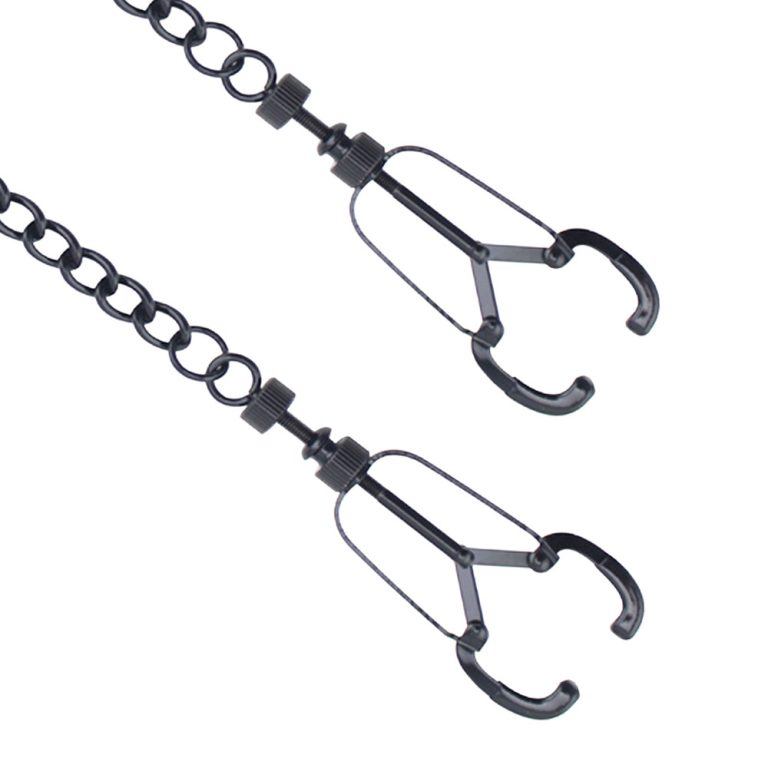 a black nipple and clit clamps