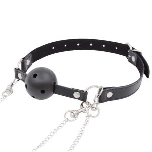 a black collar with gag ball