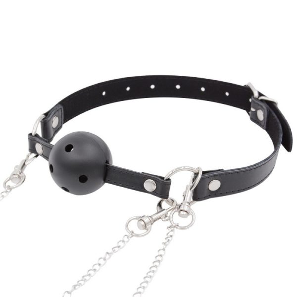 a black collar with gag ball